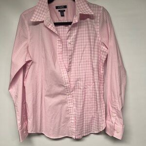 Chaps Pink Checkered No-Iron Shirt